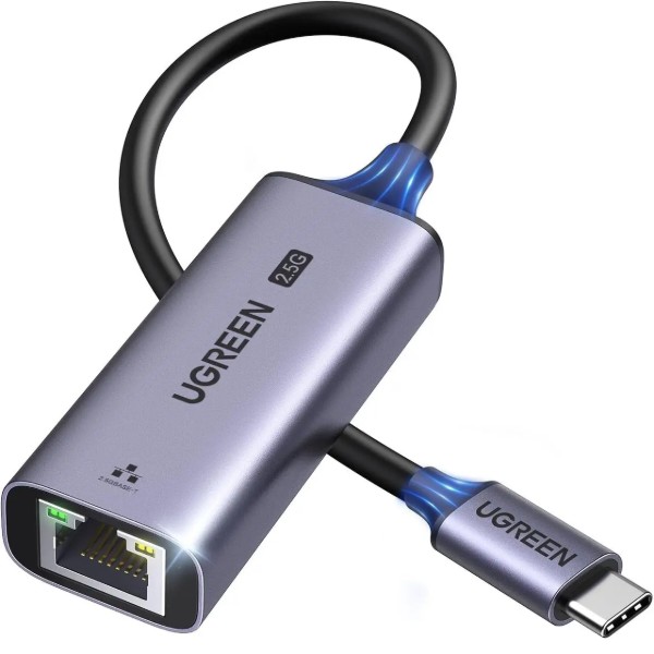 Фото - Переходник USB Type-C - RJ-45 UGREEN USB 3.0 Type-C --> Ethernet RJ45 2.5Gb CM648 Black (25052)